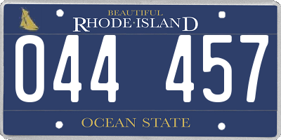RI license plate 044457