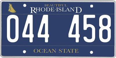 RI license plate 044458