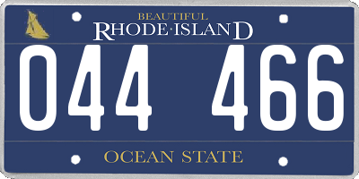 RI license plate 044466