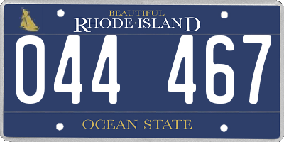 RI license plate 044467