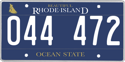 RI license plate 044472