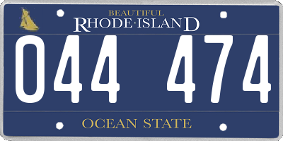 RI license plate 044474