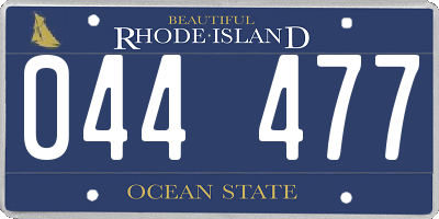 RI license plate 044477