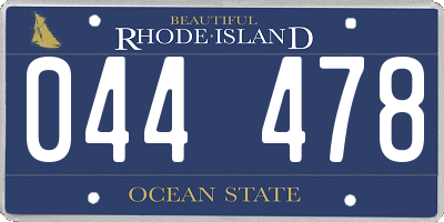 RI license plate 044478