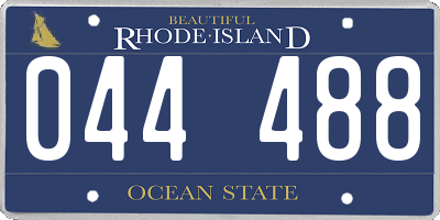 RI license plate 044488