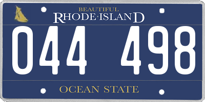 RI license plate 044498