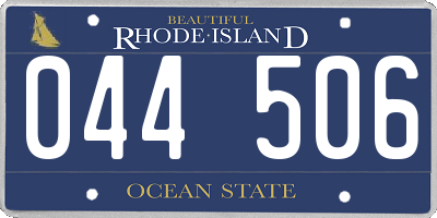 RI license plate 044506