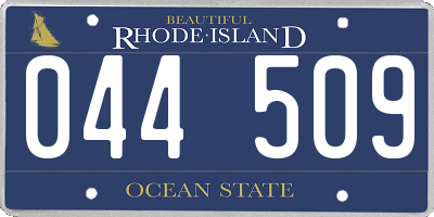 RI license plate 044509