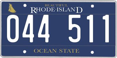RI license plate 044511