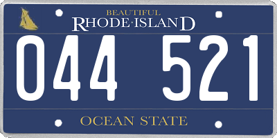 RI license plate 044521