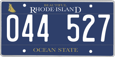 RI license plate 044527