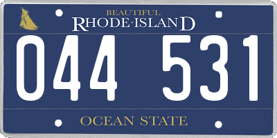 RI license plate 044531