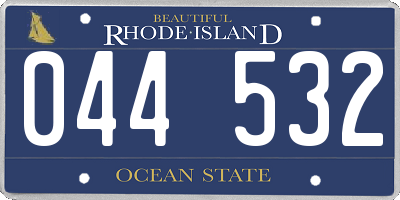 RI license plate 044532