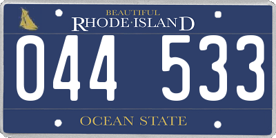 RI license plate 044533
