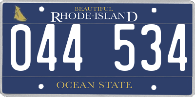 RI license plate 044534
