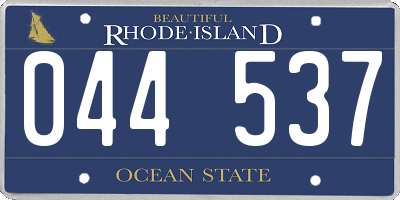 RI license plate 044537