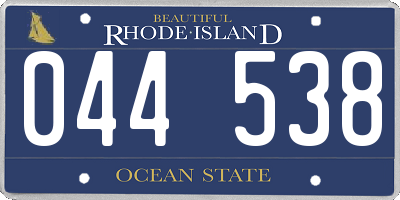 RI license plate 044538