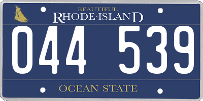 RI license plate 044539