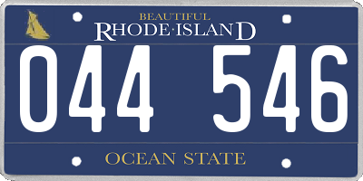 RI license plate 044546