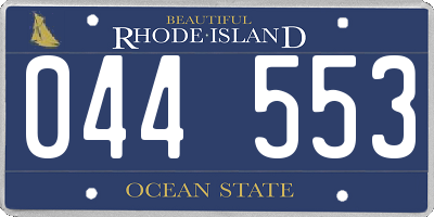 RI license plate 044553
