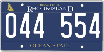 RI license plate 044554