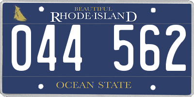 RI license plate 044562