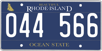 RI license plate 044566