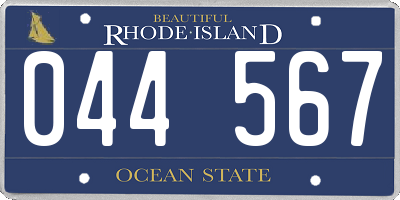 RI license plate 044567