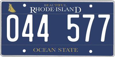 RI license plate 044577