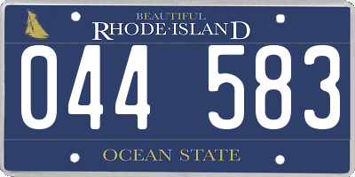 RI license plate 044583