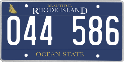 RI license plate 044586
