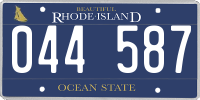 RI license plate 044587