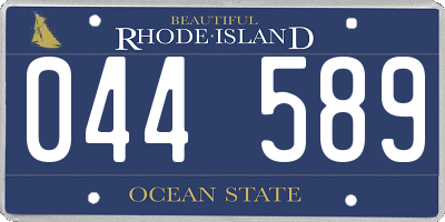RI license plate 044589