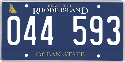 RI license plate 044593