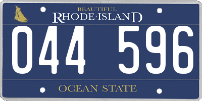 RI license plate 044596