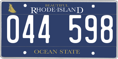 RI license plate 044598