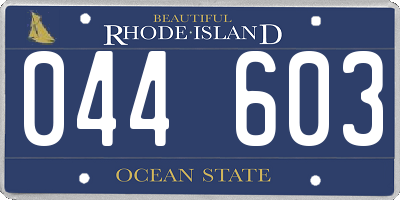 RI license plate 044603