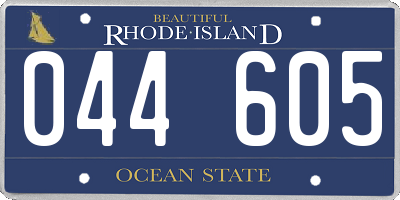 RI license plate 044605