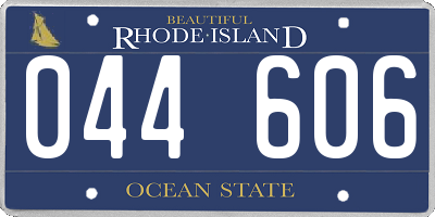 RI license plate 044606