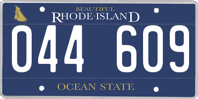 RI license plate 044609