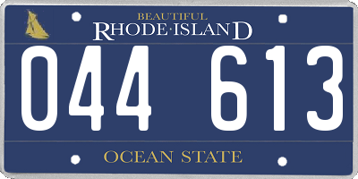 RI license plate 044613