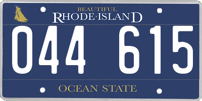 RI license plate 044615