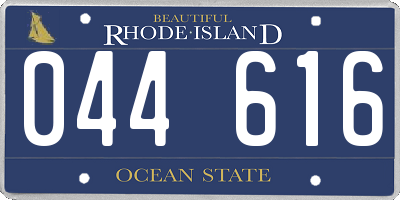 RI license plate 044616