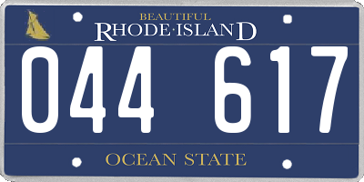 RI license plate 044617