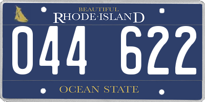 RI license plate 044622