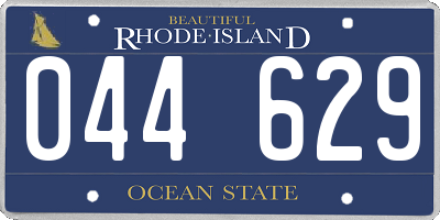 RI license plate 044629