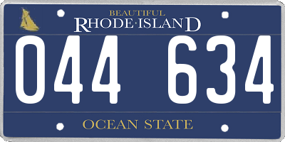 RI license plate 044634