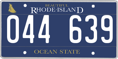 RI license plate 044639