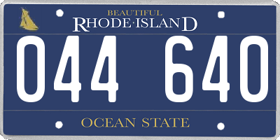 RI license plate 044640