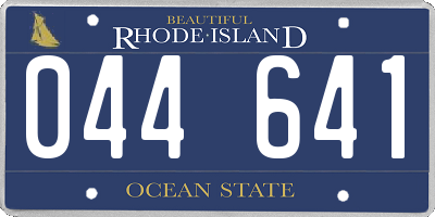 RI license plate 044641